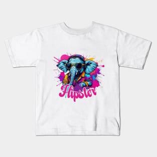 Cool Elephant with paint splashes Kids T-Shirt